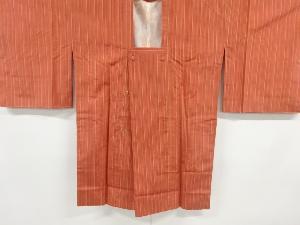 アンティーク　格子織り出し米沢紬道行コート